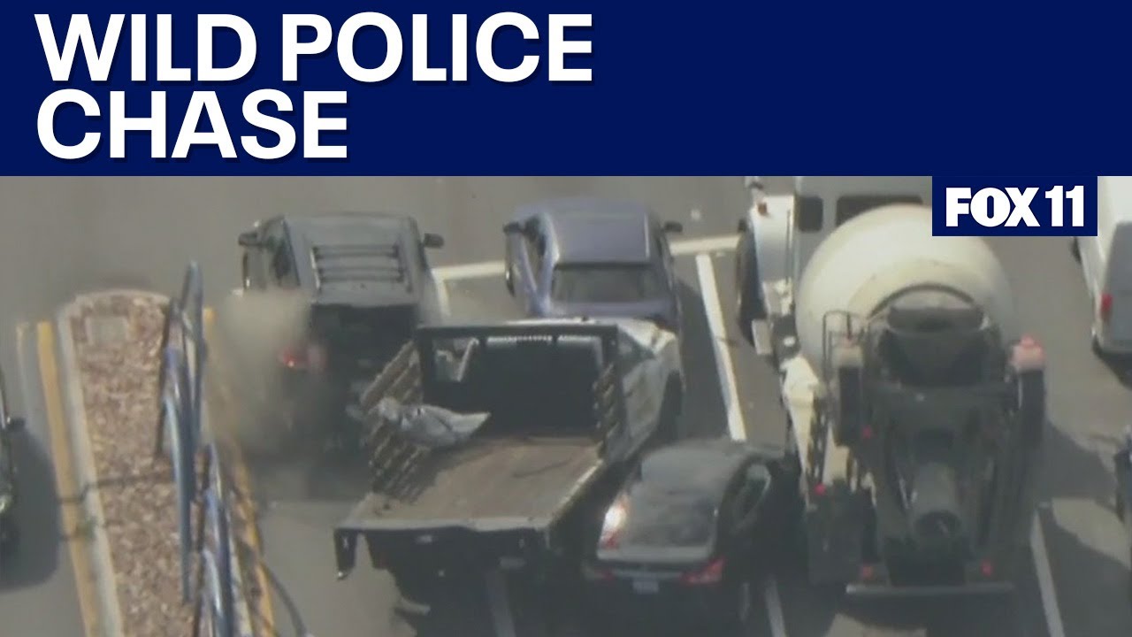Work truck leads police chase across LA County