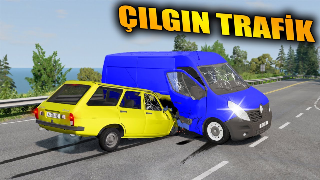 BOL KAZALI ÇILGIN TRAFİK MODU İLE UZUN YOL SEFERİ / BeamNG.drive / Diy Arduino steering wheel set