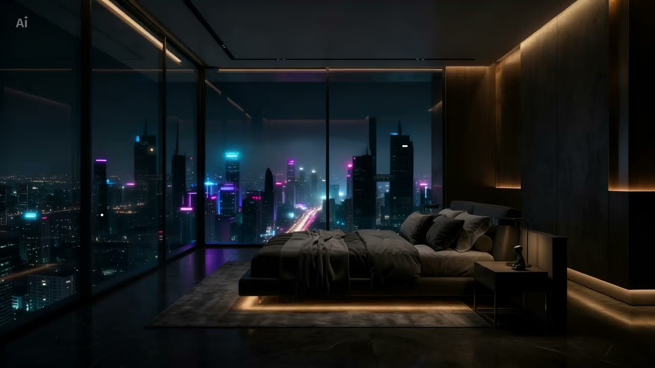 Night Room Ambient 🌙 Deep Sleep Music in a Luxury Penthouse | Relaxing Night Sounds (33 Minutes)