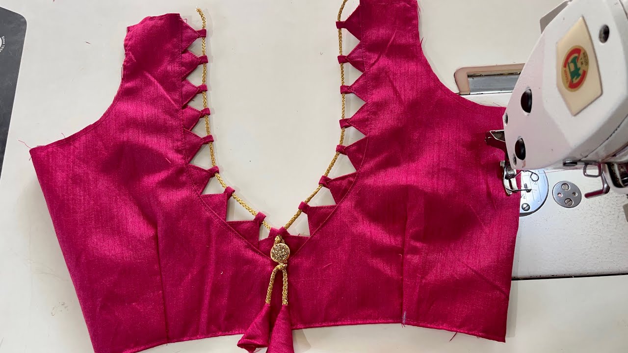 very stylish boat neck design/ blouse design/ simple and easy blouse design