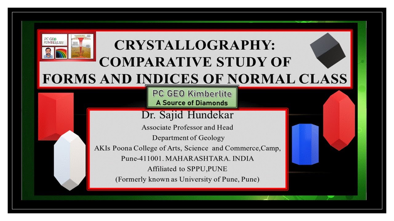 Crystallography: Normal class Comparison of Forms and Indices