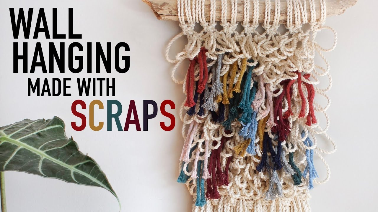 DIY Macrame Tutorial: Beginner Colourful Fringe Wall Hanging Made Using Scraps!