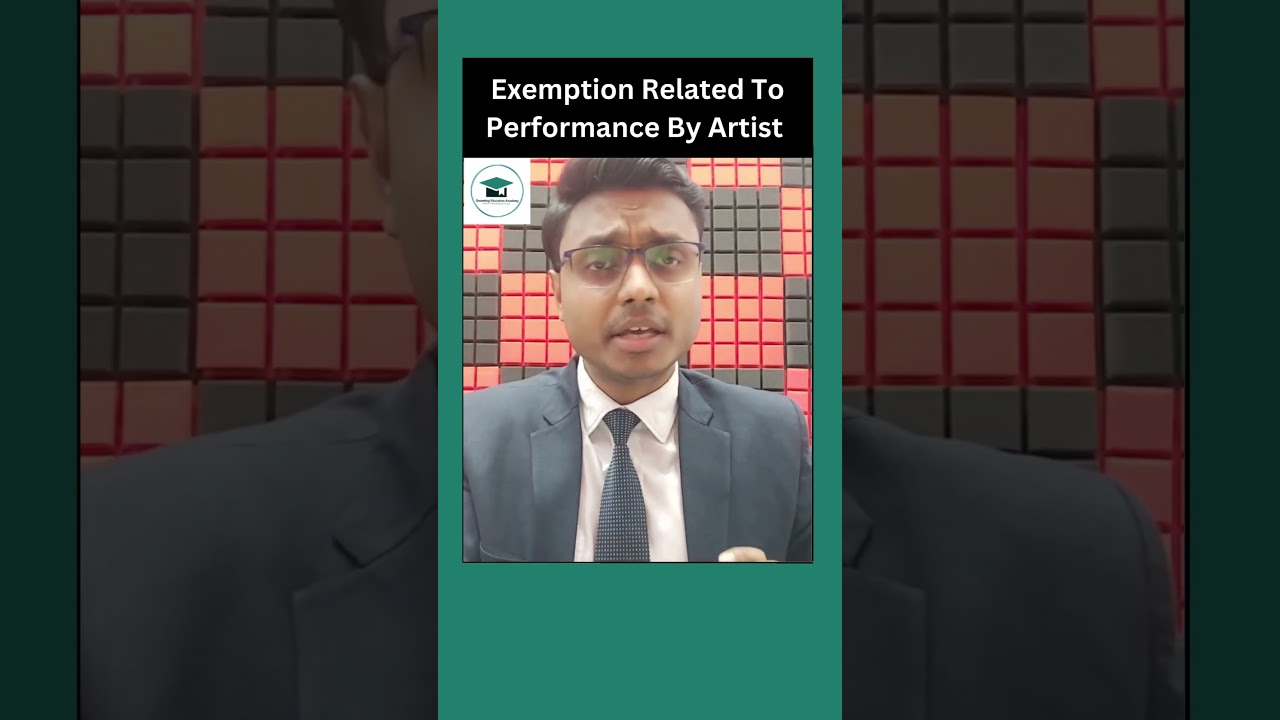 Exemption Related To Performance By Artist | CA Inter Costing 
