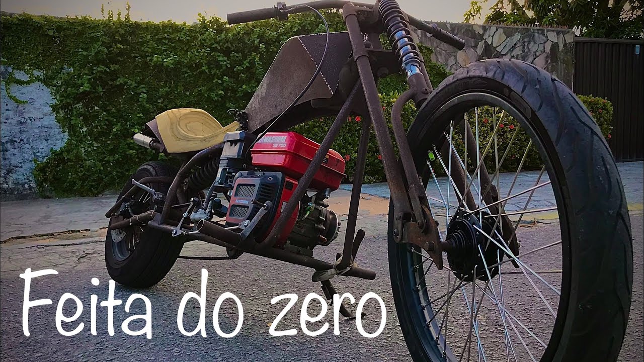 Teste Na (moto Chopper) Feita Do Zero com motor estacionário