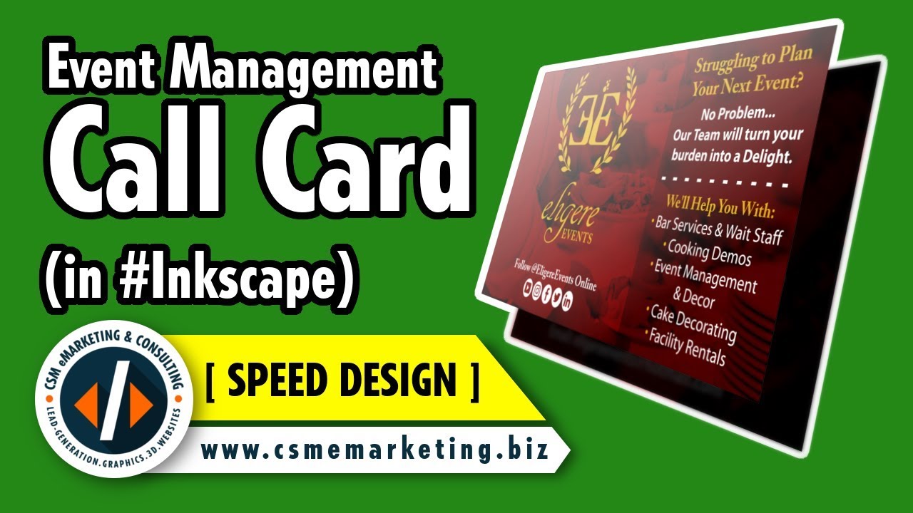 Call Card Design for Event Management Business in Inkscape | Trinidad Graphic Design