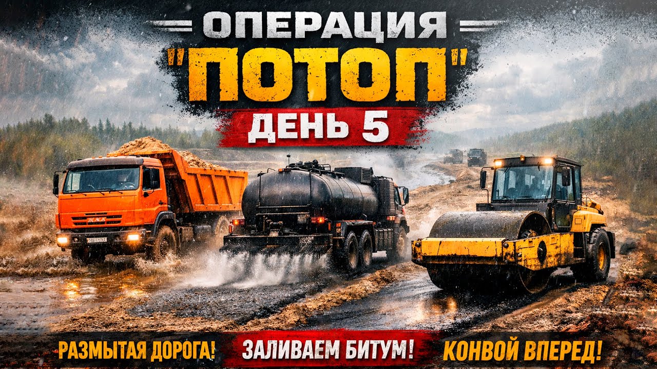 Размытая дорога, конвой и восстановление трубопровода | ROADCRAFT ▶ Операция «ПОТОП» День 5