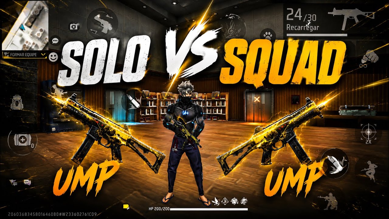 SOLO VS SQUAD🔥😨 COM 2 UMP FREE FIRE💥 SERÁ QUE DEU RUIIM?😱….’#freefire 