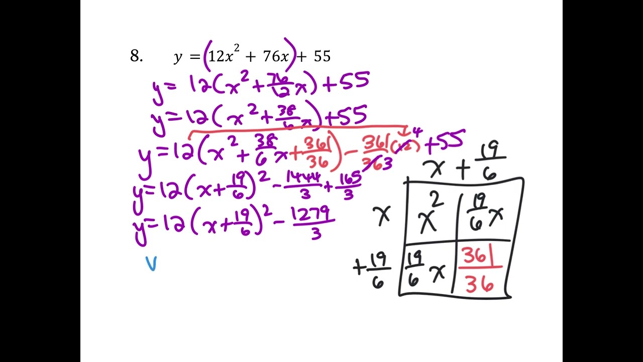 Completing the square practice