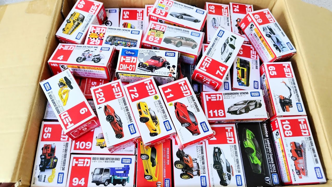 トミカミニカー『緊急車両&建設車両』＃96ミニカ一を箱に並べてみた☆ Tomica Construction & Emergency Vehicles opening #トミカ #ミニカー #cars