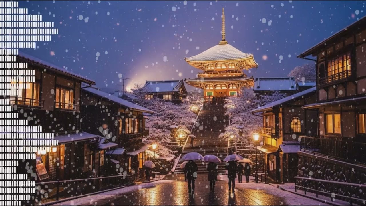 Anime Sacred Spot | Snowy Kyoto Night Lofi ❄️