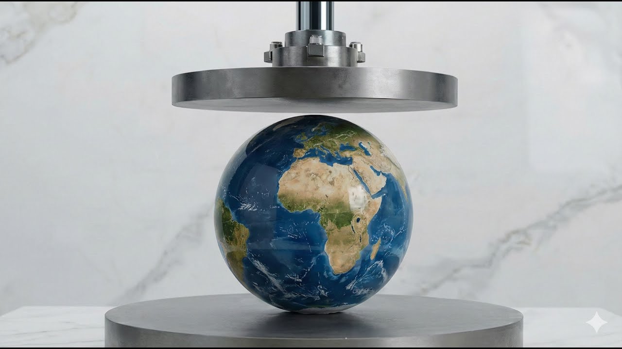 “ASMR Planet Crushing: Watch Every Planet Shatter Under a Massive Iron Press 🌍🪐”