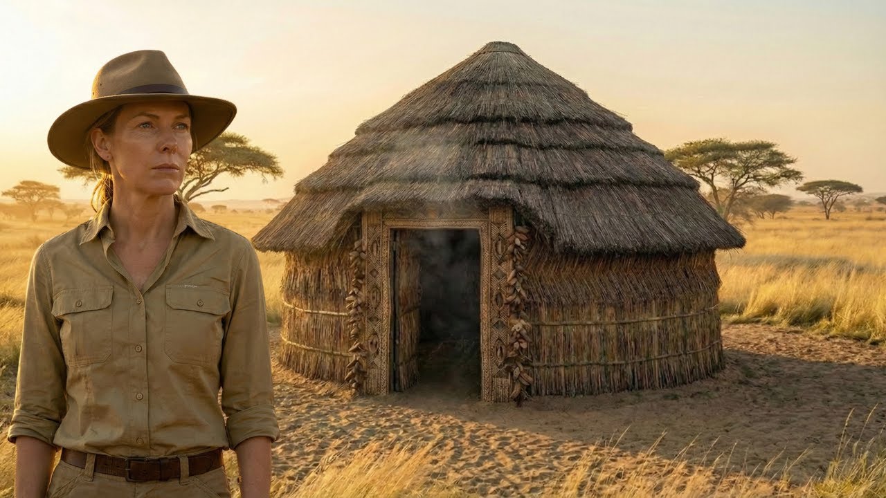 Alone in the Ancient Savannah — Building a Grass Hut & Cooking Buffalo