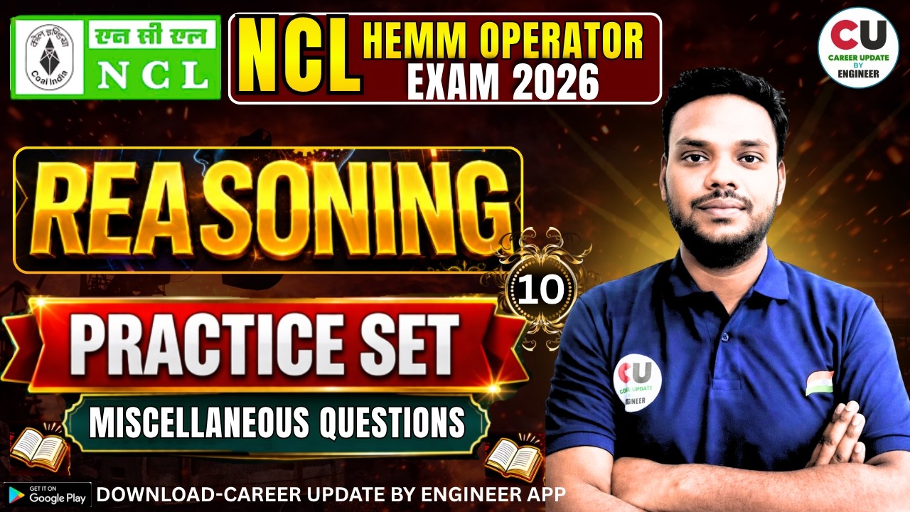 NCL HEMM REASONING | NCL HEMM Operator Previous Year Question Paper|ncl hemm operator question paper
