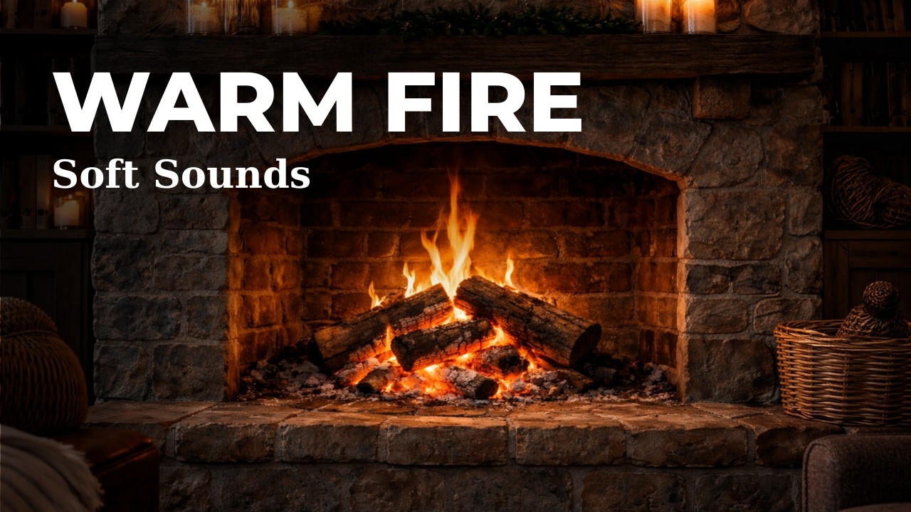 Cozy Fireplace Ambience | 3 Hour | Soft Sounds