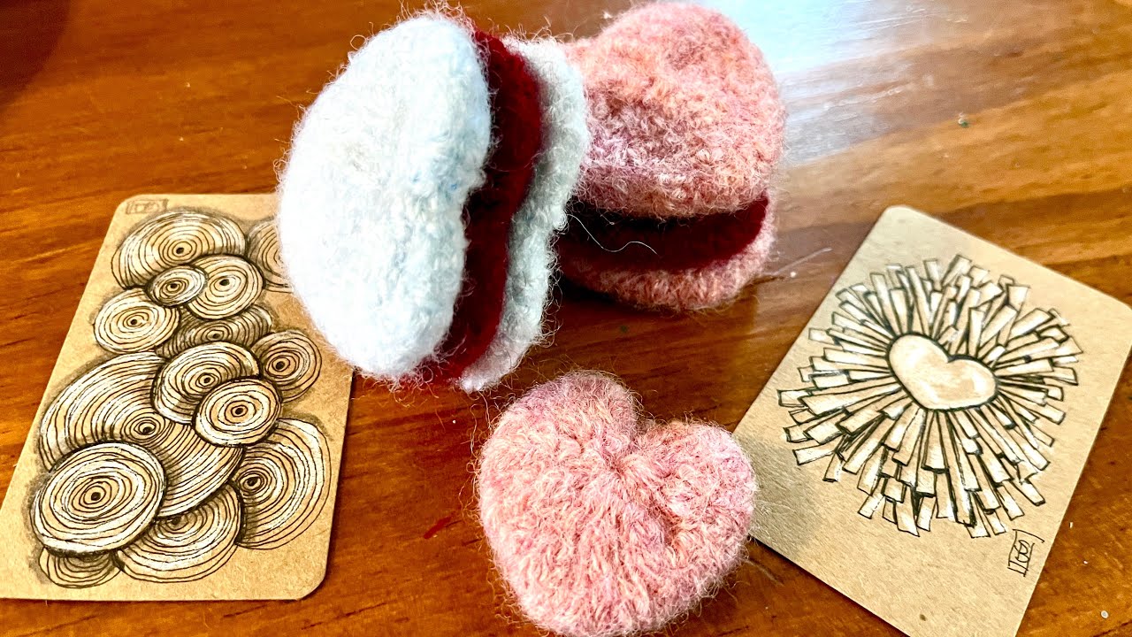 How to knit Easy Hearts Circular with a Knittting Machine step by step