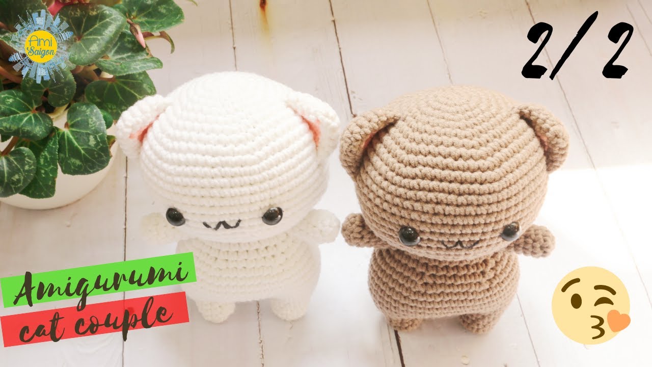#072 | Amigurumi Peach and Goma Crochet Pattern (2/2) | Valentine's Day Gifts Crochet | @Ami Saigon