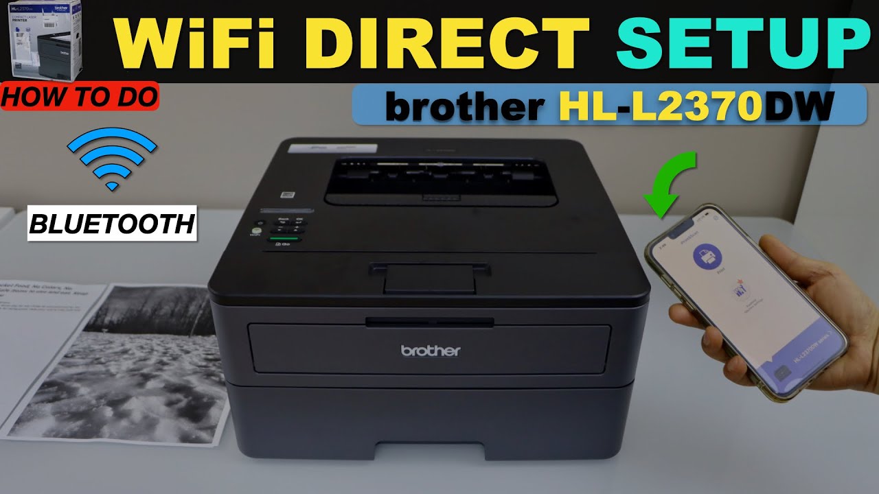 Brother HL L2370DW WiFi Direct Setup,  Bluetooth Setup, Print With An iPhone !