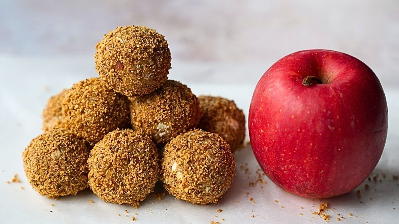ВСЕГО 1 ЯБЛОКО И ОВЕС! 🍎 Полезные энергетические шарики (Без выпечки, Без сахара)