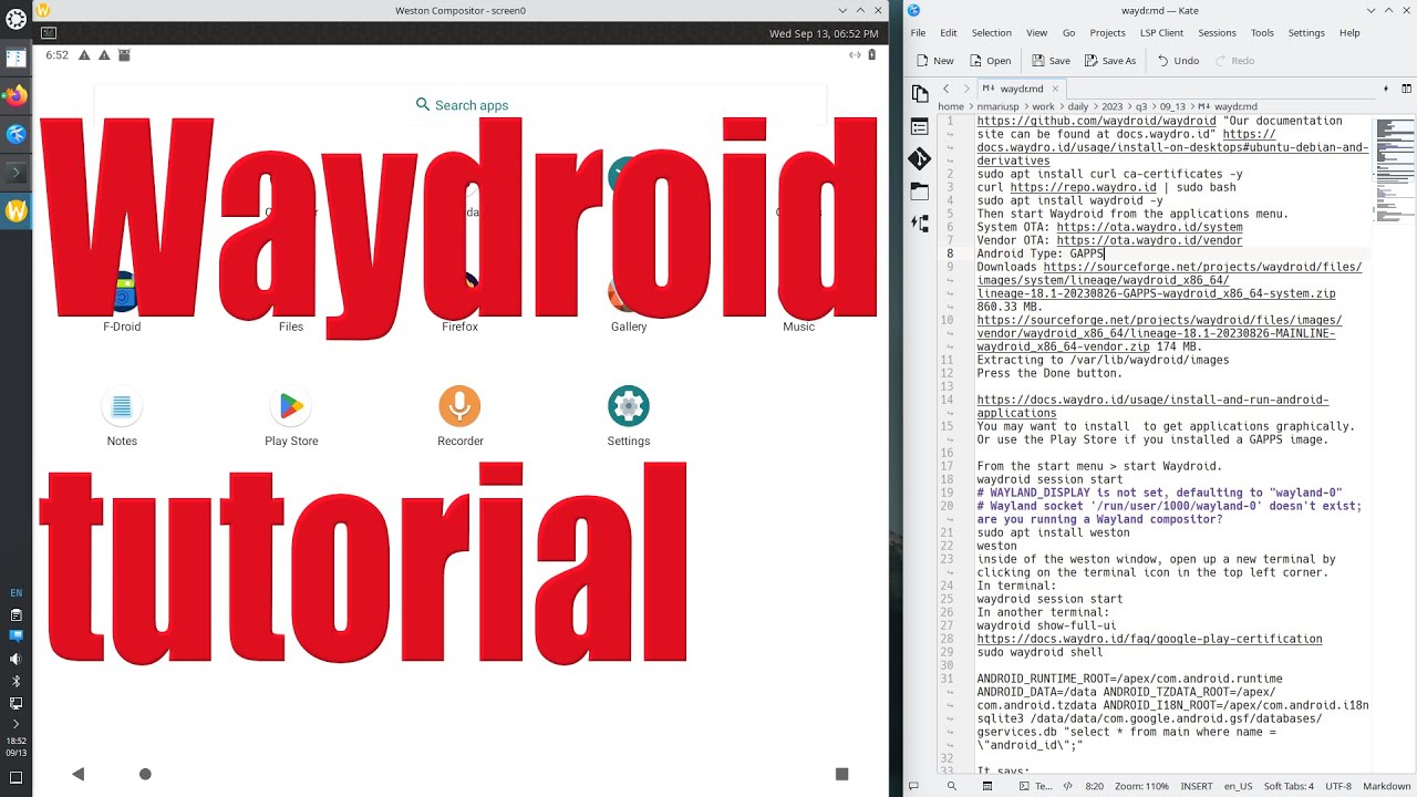 Waydroid - run Android apps on Linux - tutorial for beginners - September 2023 - 74487818