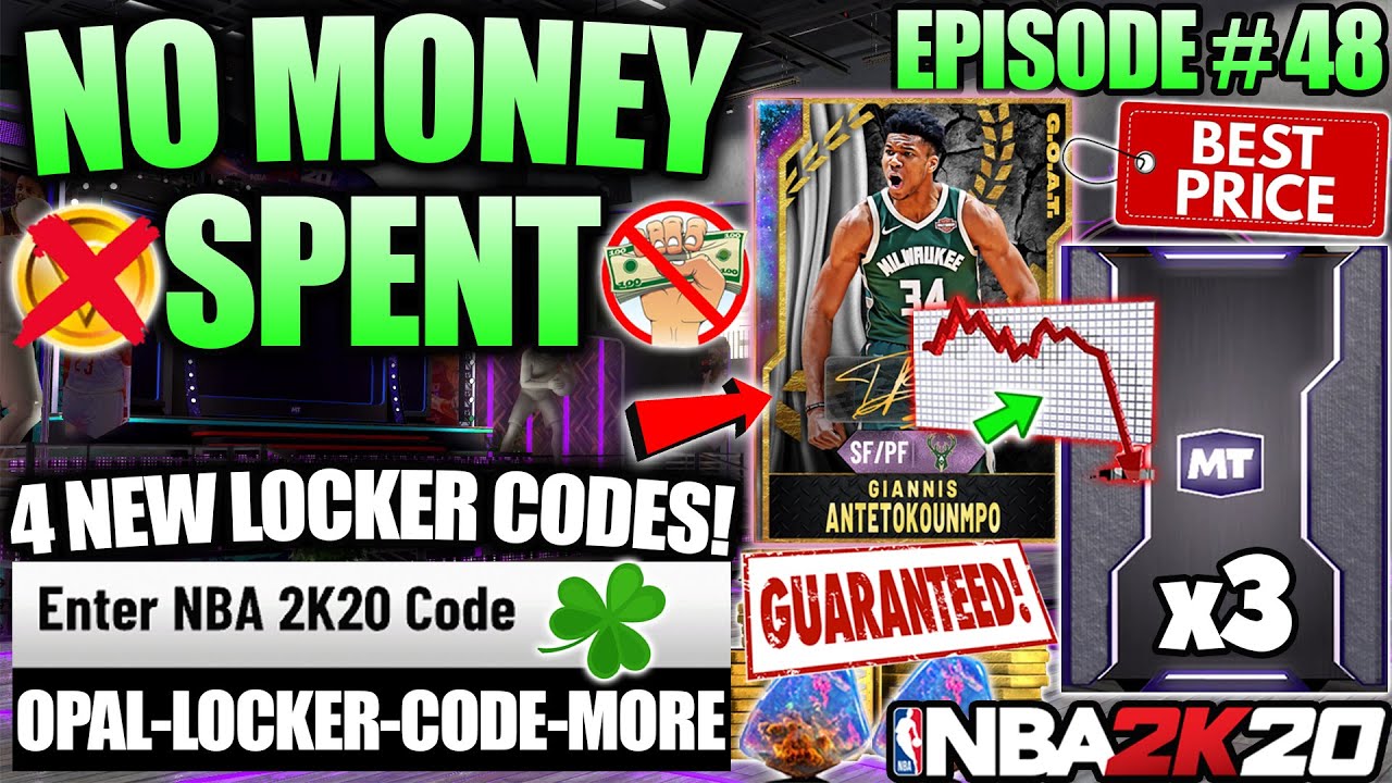 NBA 2K20 NO MONEY SPENT #48 - GUARANTEED GALAXY OPALS AND FREE OPALS + 4 NEW LOCKER CODES IN MYTEAM