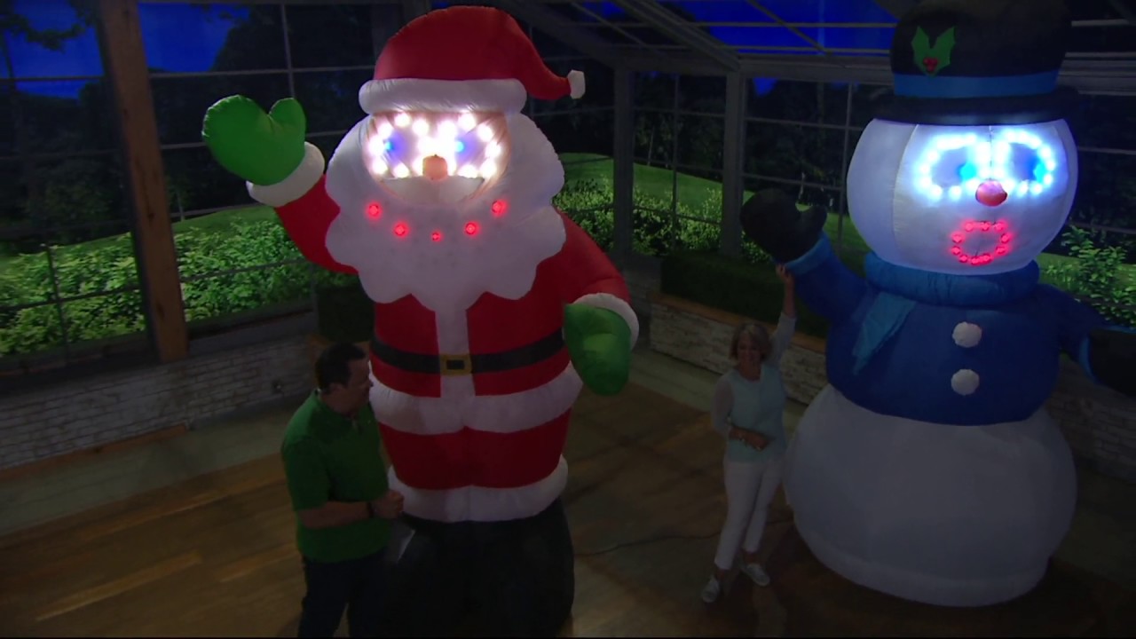 Kringle Express 11' Light Sync Airblown with Projector Light Show on QVC