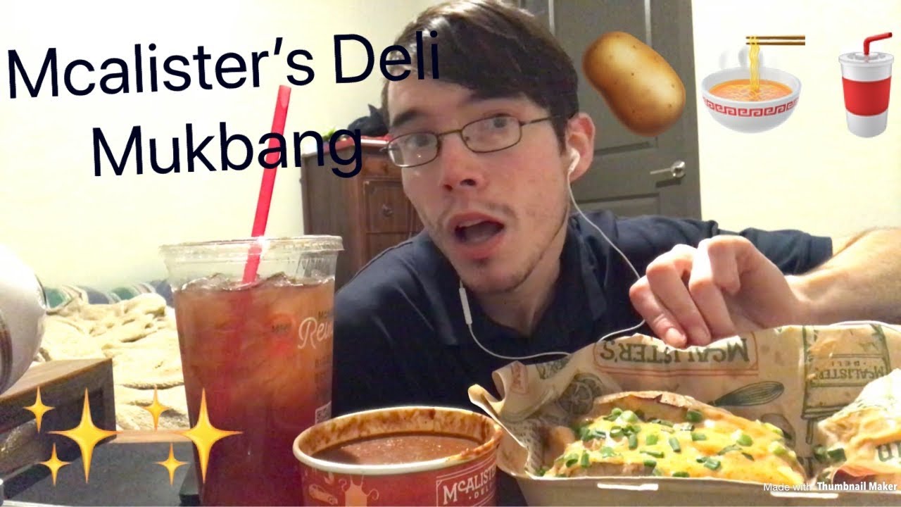 Mcalisters Mukbang - Chipotle Spud and Chili Eating Show