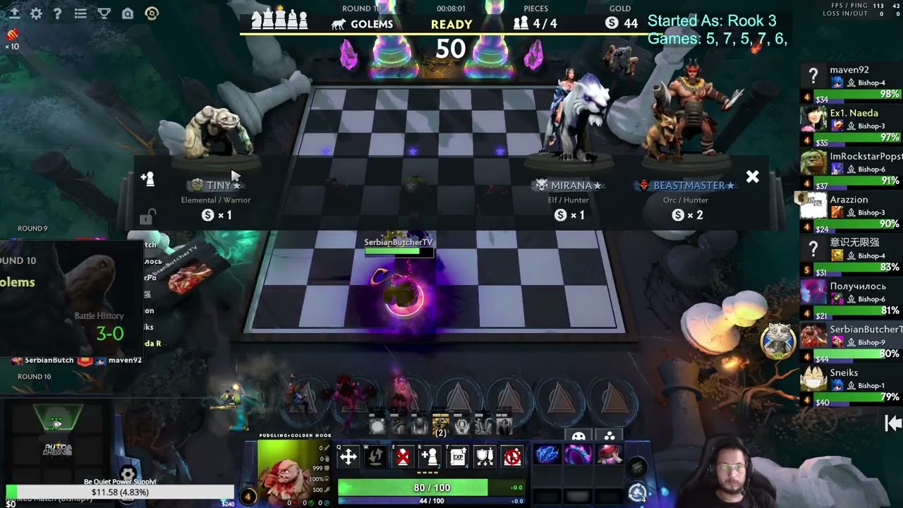Faceless with 4 4-Cost Units T3! Dota Auto Chess! Season 33!