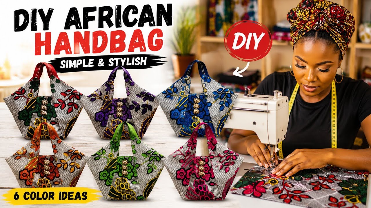 DIY Ankara Tote Bag From One Piece of Fabric