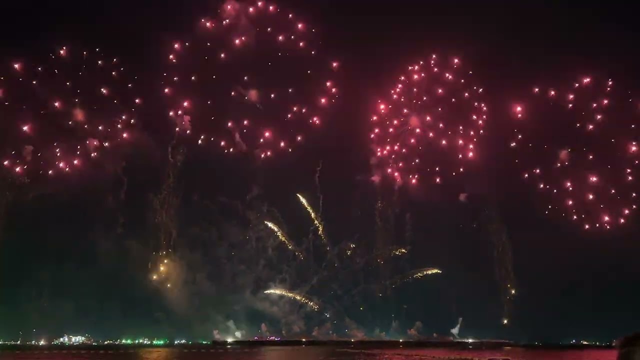 A beautiful night, fireworks display. 