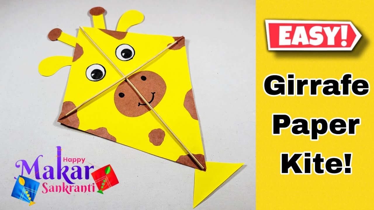 Giraffe Kite in 5 Minutes! 🪁 | Makar Sankranti Craft | Easy Paper Kite Craft Ideas