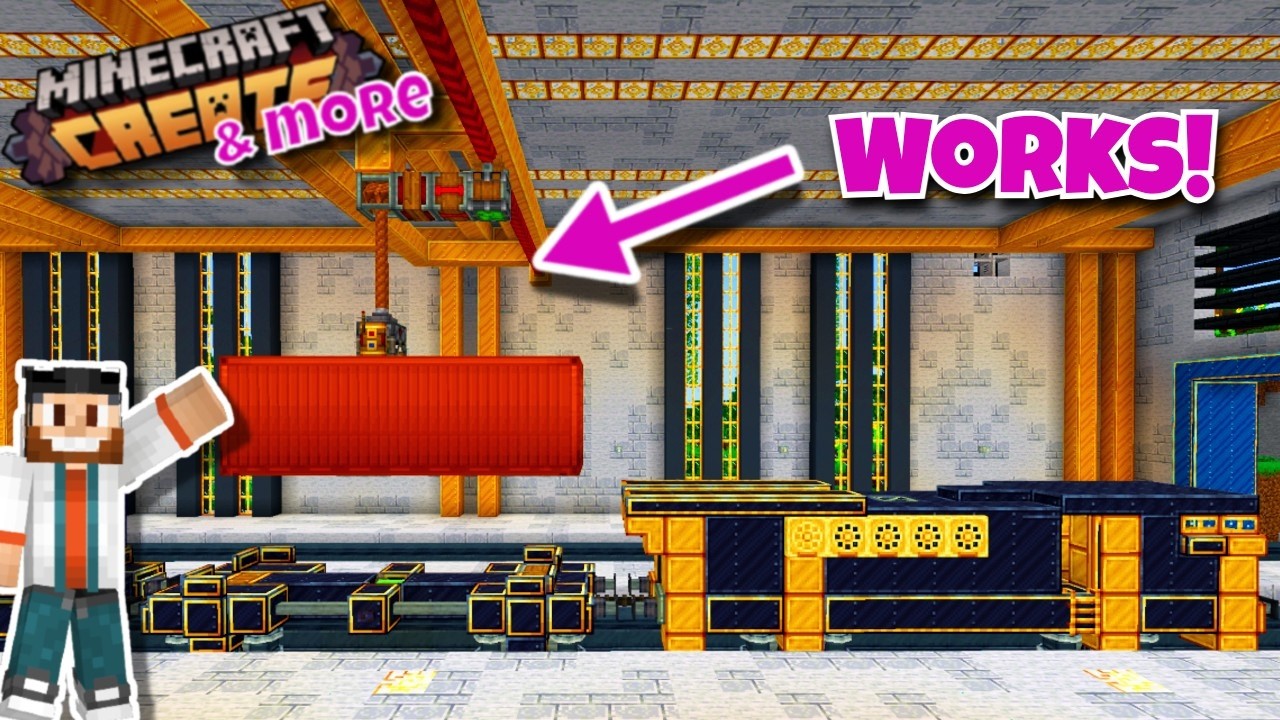 I Built A Working Monorail and Gantry Crane in Minecraft Create!