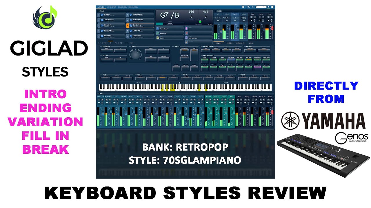 GIGLAD STYLE from YAMAHA GENOS - RETROPOP - 70sGlamPiano