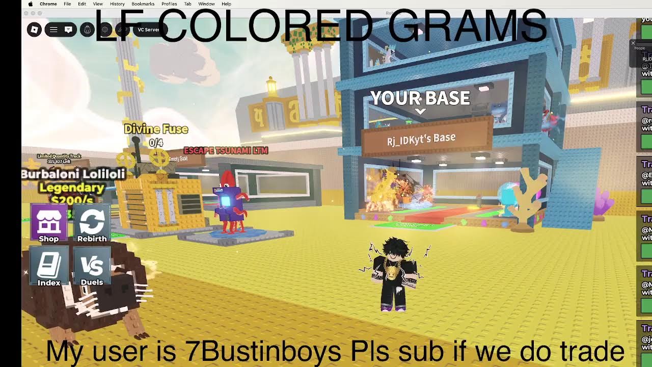 Doing trades on Sab Lf Colored Garamas #roblox  #sab #live