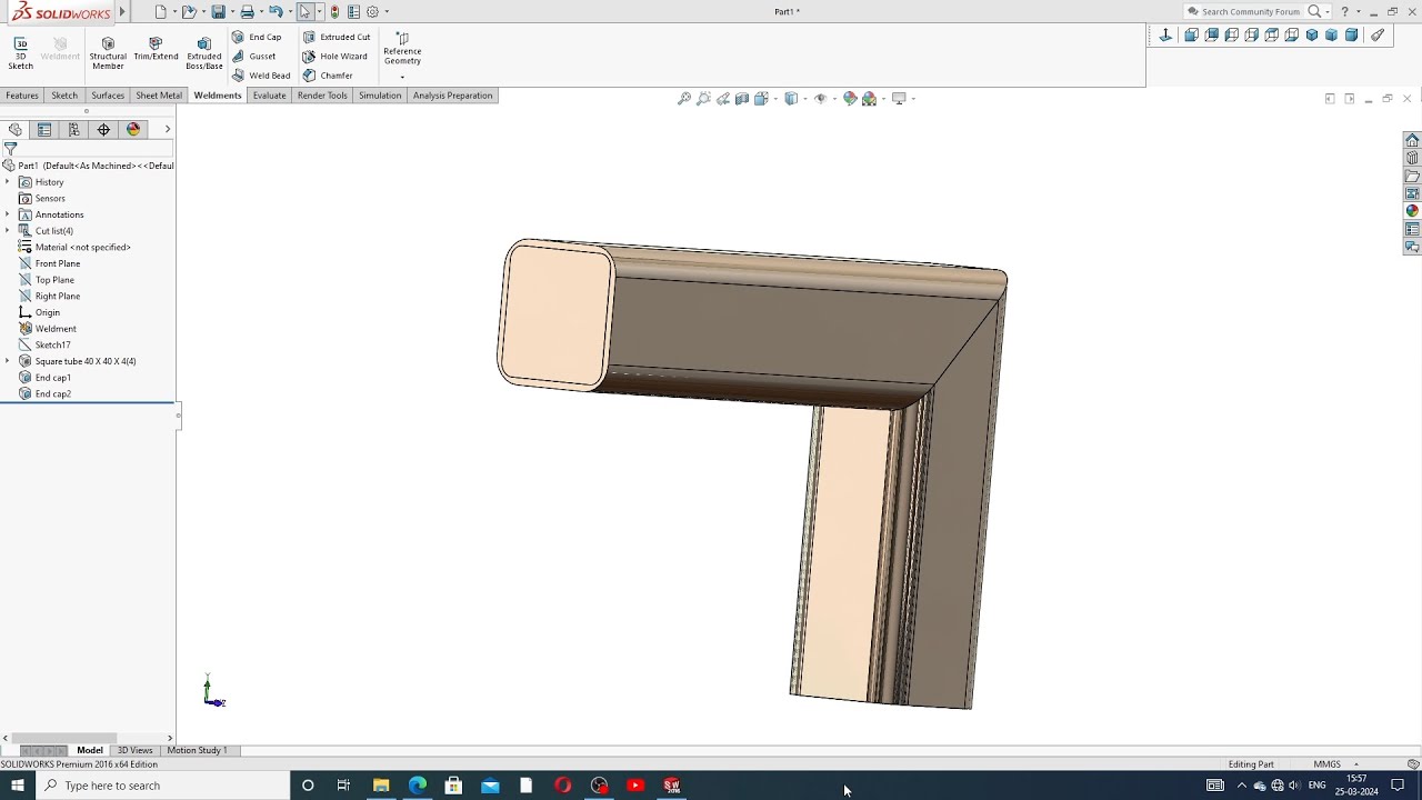 SOLIDWORKS WELDMENT DESIGN LECTURE-03, END CAP COMMAND