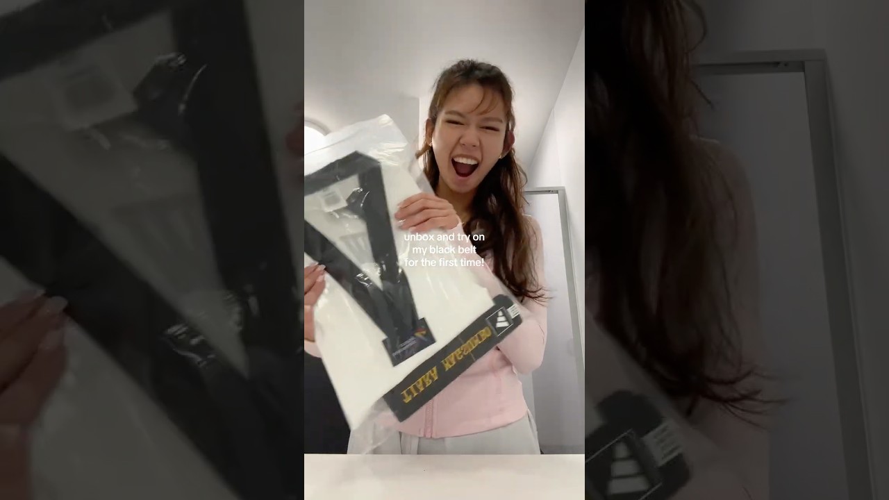 unbox and try on my black belt for the first time! how does it look? #taekwondo #martialarts #tkd