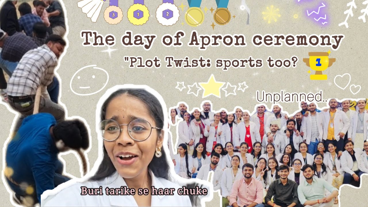 Mein bohot jor se giri 🥲 but bohot maja bhi aya ✨️#medical clg #sportsday #apron ceremony