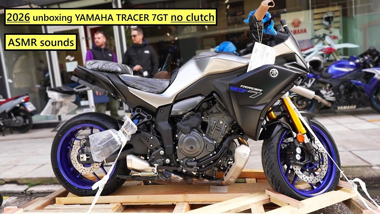 2026 unboxing YAMAHA TRACER 7GT no clutch - ASMR sounds