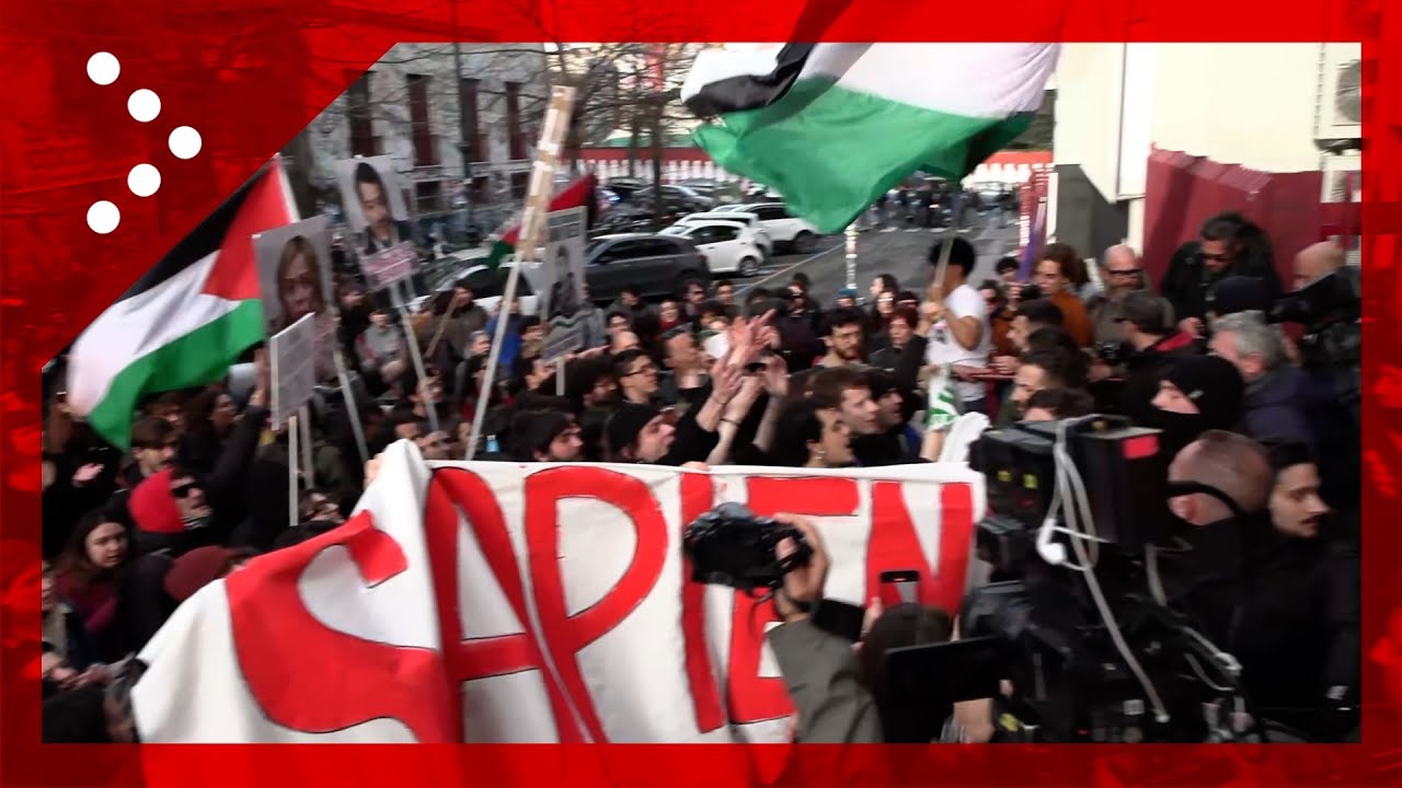 Roma, tensione davanti alla facoltà di Psicologia dopo corteo pro Palestina partito dalla Sapienza