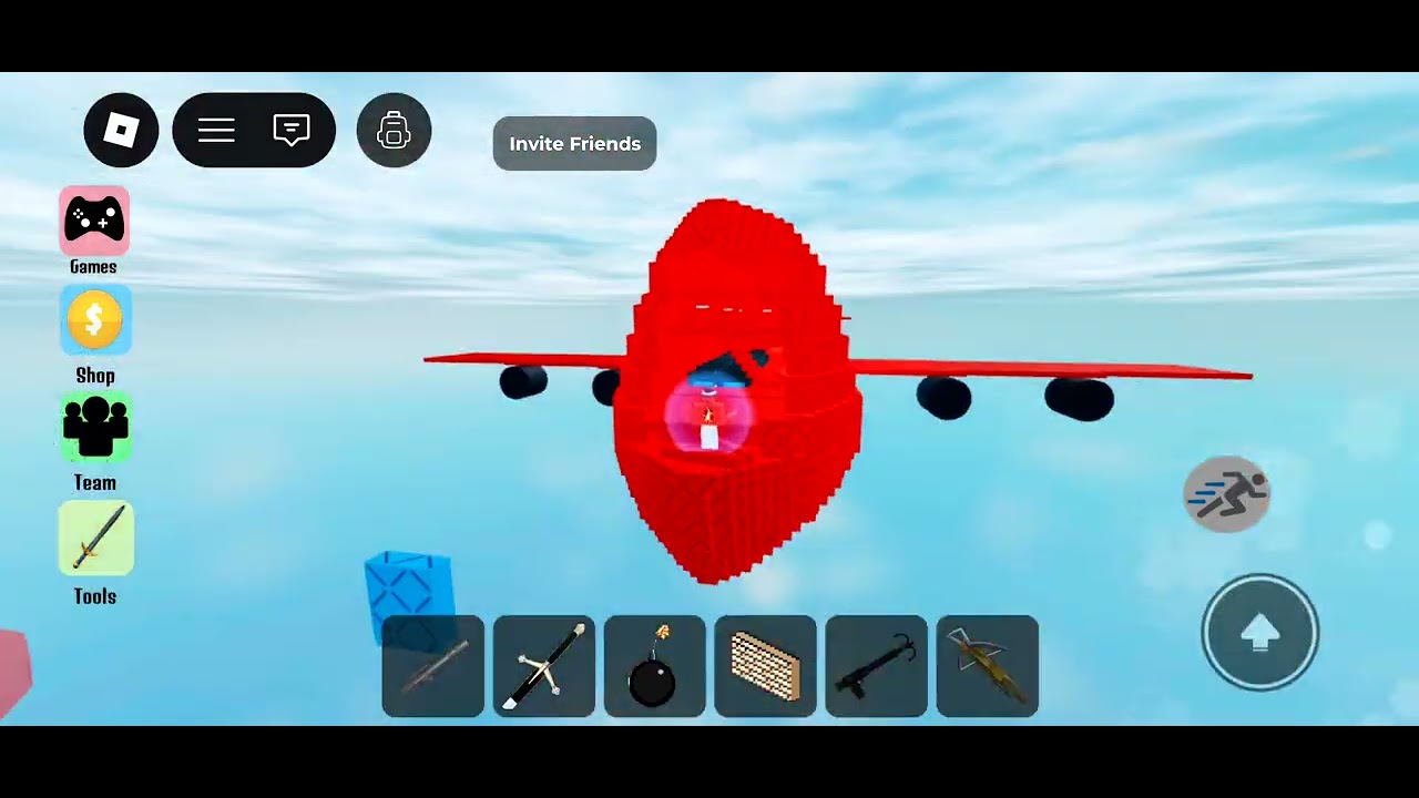 Destroying blue plane with tnt