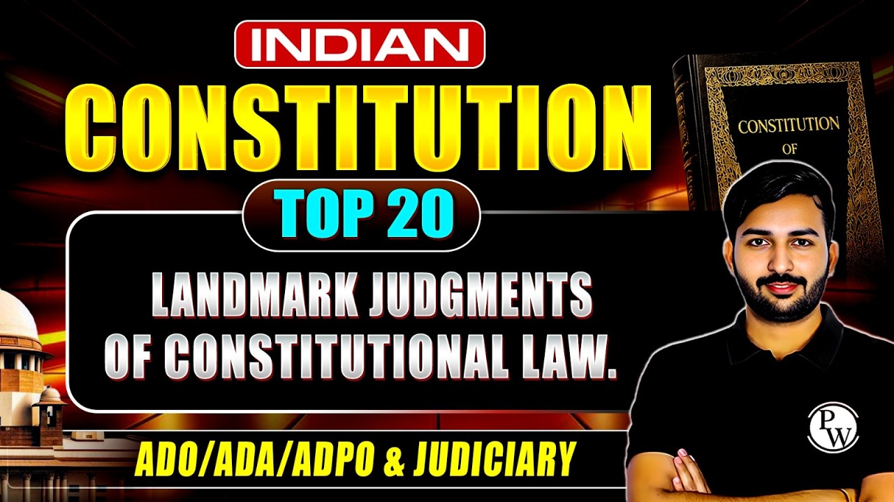 Landmark Judgments of Constitution | Indian Constitution | Punjab & Haryana ADA 2026 | PW Judiciary