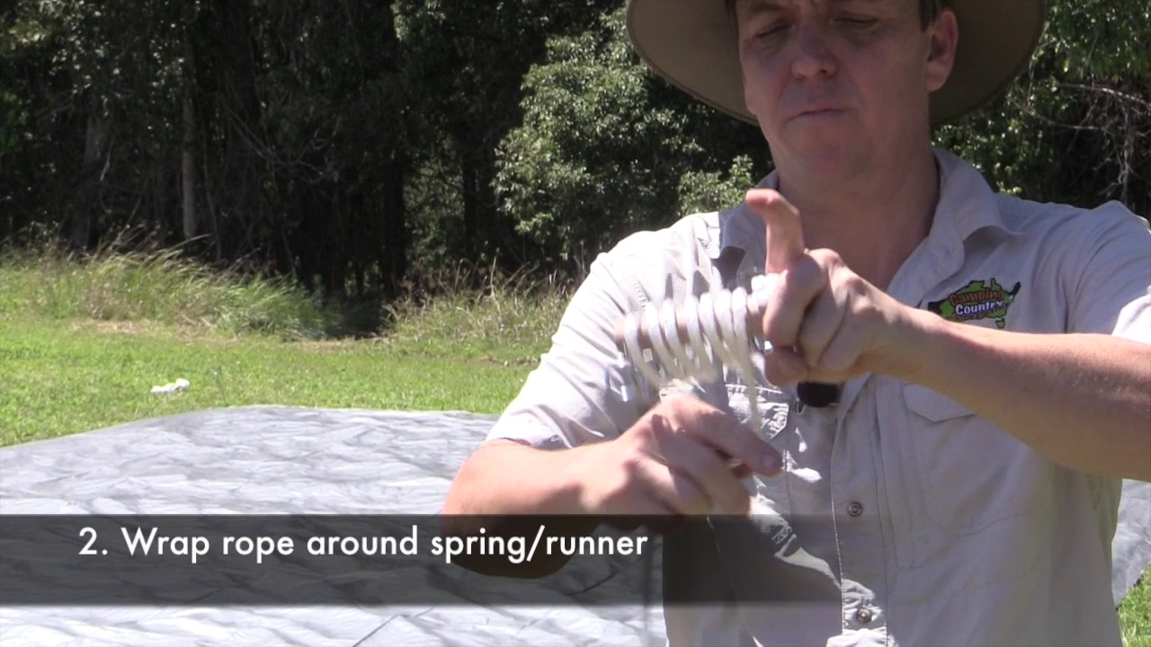 The Camping Guru | Erecting a Tarp - How to Use and Store Your Guy Ropes to Save Time 1of4