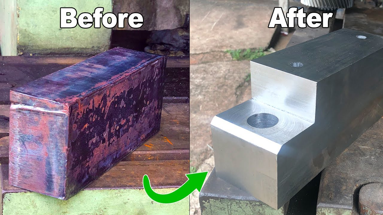 satisfying making of a steel block - machining mild steel