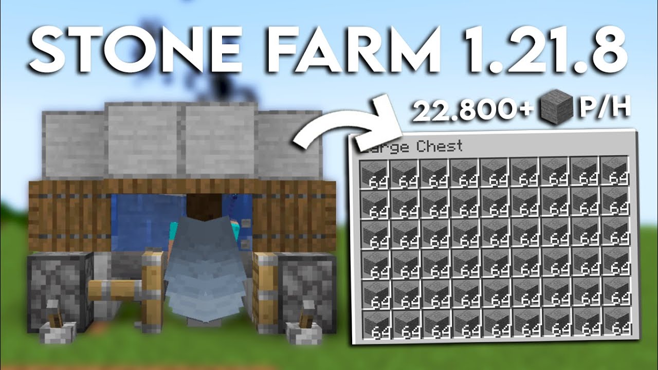 НОВЫЙ MINECRAFT 1.21.10 ПРОСТОЙ РУКОВОДСТВО ПО ФЕРМЕ ГЕНЕРАТОРА КАМНЯ - 22.800+ камней в час!