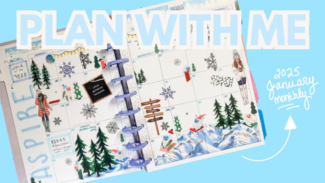 MONTHLY PLAN WITH ME - January 2025 spread in my catch all planner ❄️