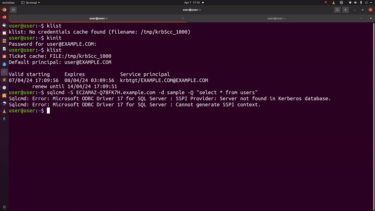 Kerberos Authentication - Part 9 - Error: Cannot generate SSPI context