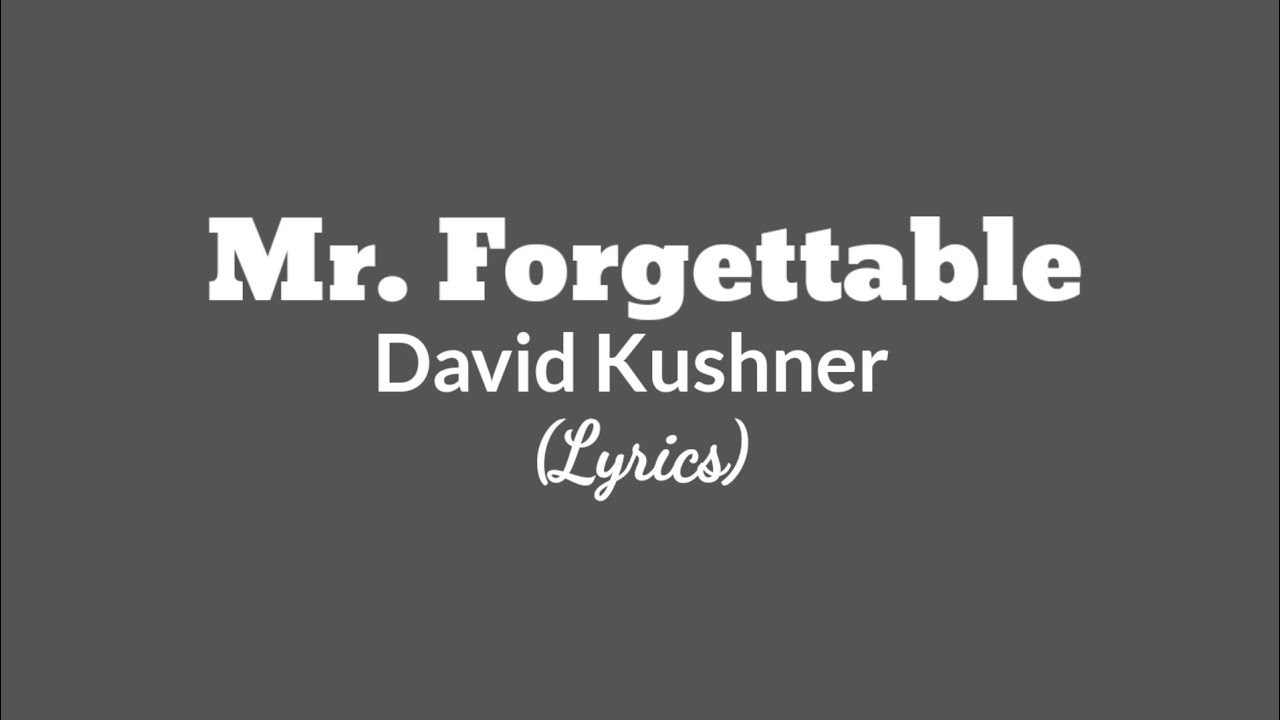 David Kushner - Mr. Forgettable (Lyrics)