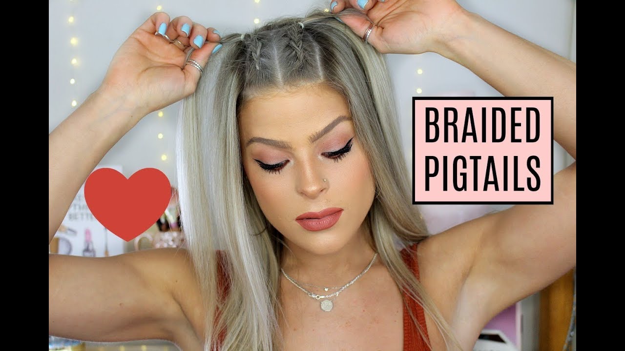 HAIR TUTORIAL | Braided Pigtails | Valerie pac
