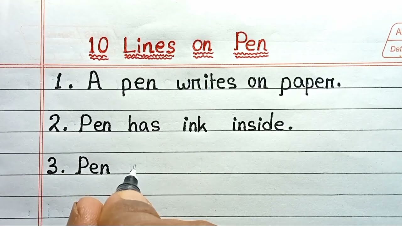 10 Lines Essay on Pen in English | Short Essay for Kids & Students | Easy Handwriting Practice