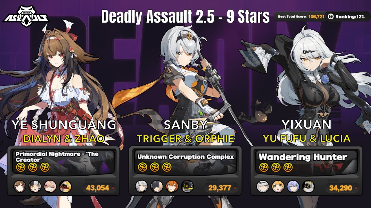 Ye Shunguang, SAnby & Yixuan | NEW Deadly Assault ZZZ 9 Stars | Zenless Zone Zero 2.5