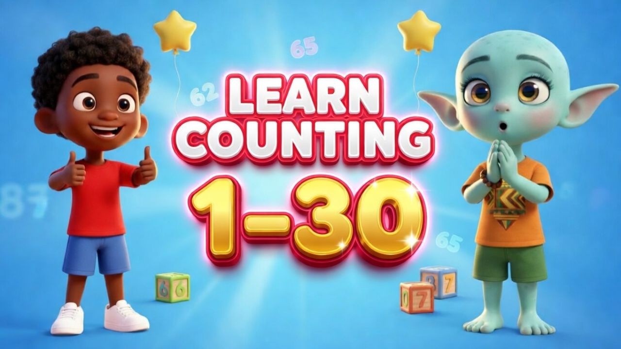 Calm Counting 1 to 30 for Kids 🧮 | African Music Loop | Ubuntu Kids